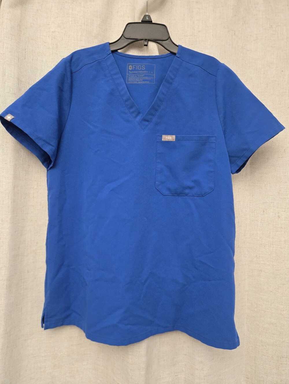FIGS Catarina One Pocket Scrub Top S Royal Blue Technical Collection